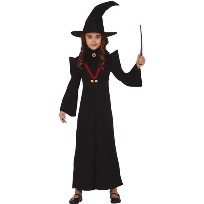 Déguisement professeur de magie fille - Generique - 10 à 12 ans - Noir - Polyester - Intérieur-0