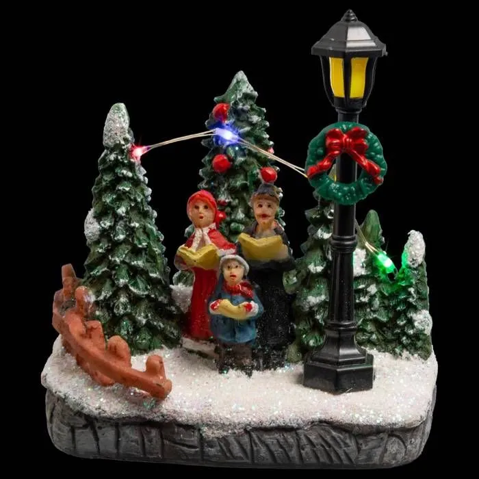Village de Noël animé LED - Feeric - Sapins 3 ou 4 - Multicolores - Intérieur - Piles-1