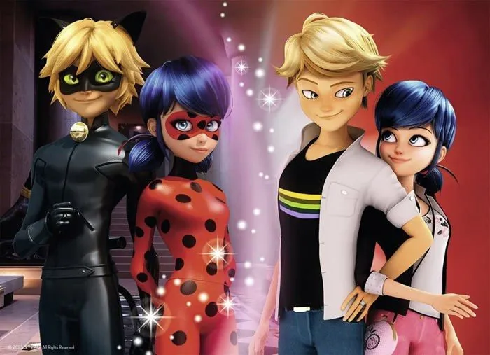 Puzzle 100 pièces Miraculous Adrien et Marinette - Nathan - Avec trieur de pièces - Dessins animés et BD-2