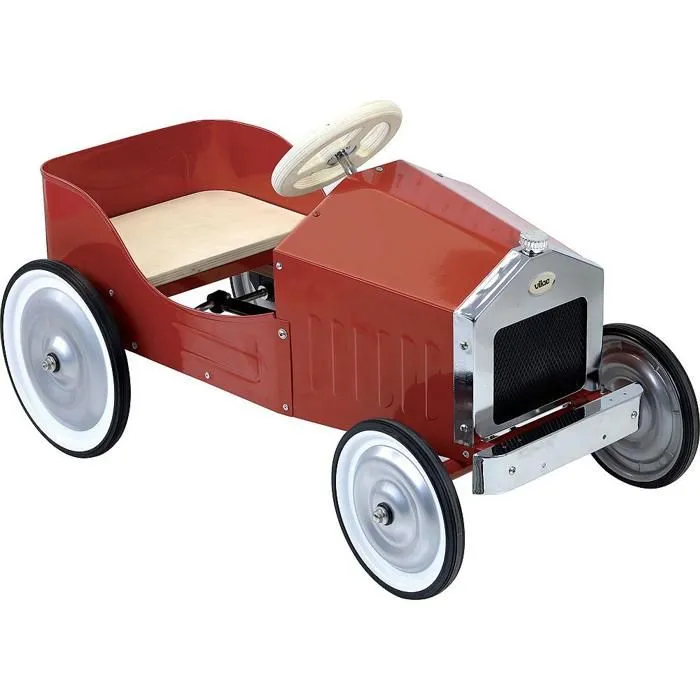 Porteur enfant - VILAC - Grande voiture rouge - Métal et bois naturel - À partir de 3 ans-0