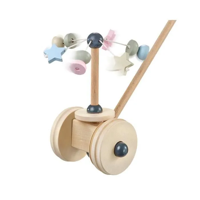 Jouet à pousser - SELECTA - Carrousel étoilé à pousser - Enfant - 12 mois - Multicolore - Bois-0