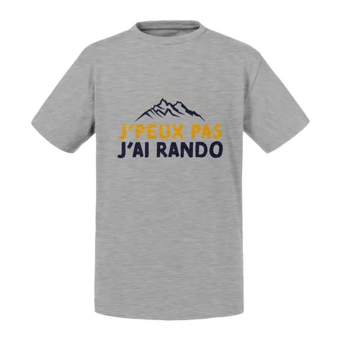 T-shirt Enfant Gris J'Peux Pas J'ai Rando France Montagne Trekking-0