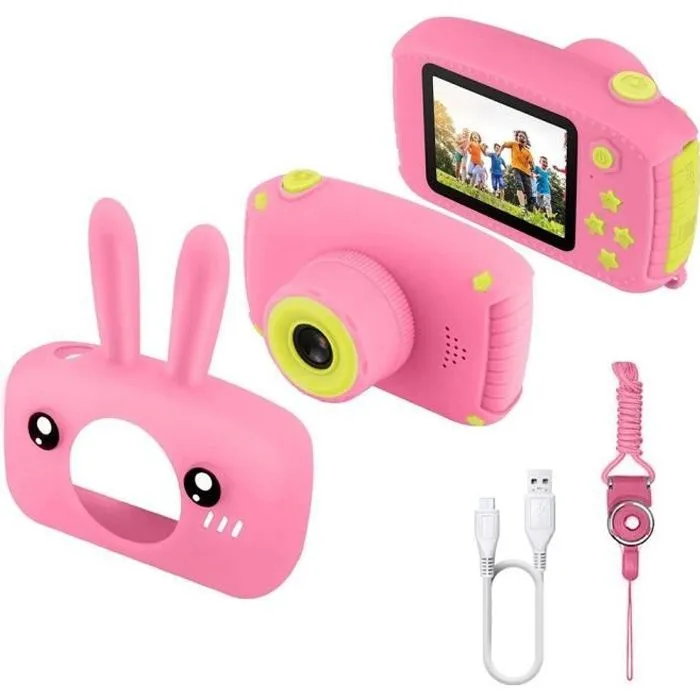 Appareil photo numérique pour enfants - SURENHAP - 12MP - Vidéo HD 1080P - Carte micro SD 64Go - Rose-0