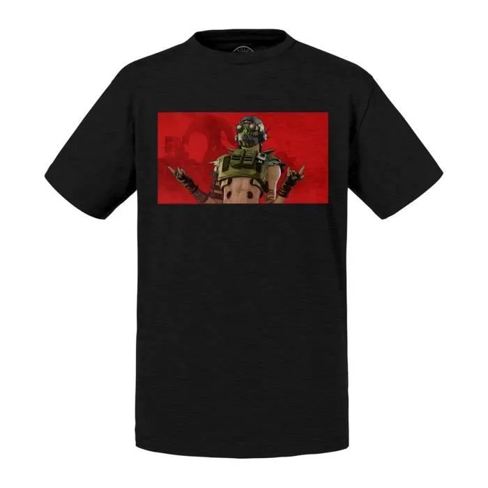 T-shirt Enfant Noir Apex Legends Octane Battle Royale Jeux Video-0