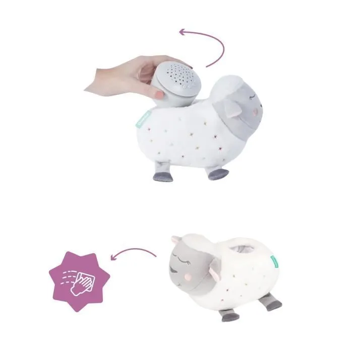 Badabulle Veilleuse Mouton Peluche - Projection d'étoiles & Berceuses-3