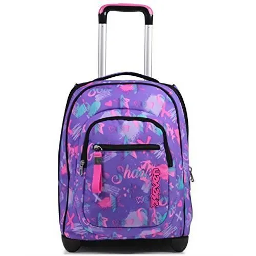 Seven Sac à Dos à Roulettes, Iridescent, Sac à Livres à Roulettes, 2 en 1, Sac à Dos + Trolley, Filles et Garçons, pour l'École, l-1