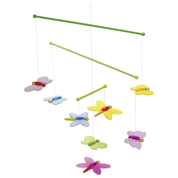 Mobile en bois, Papillons-1