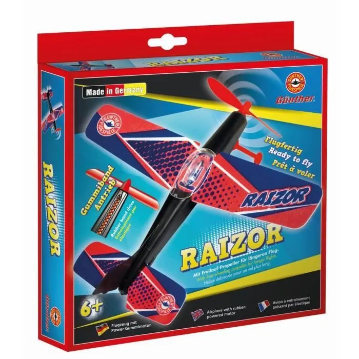 Planeur Raizor - Günther Flugspiele 1662 - Mixte - Blanc - Adulte - 8 ans - Caoutchouc-1