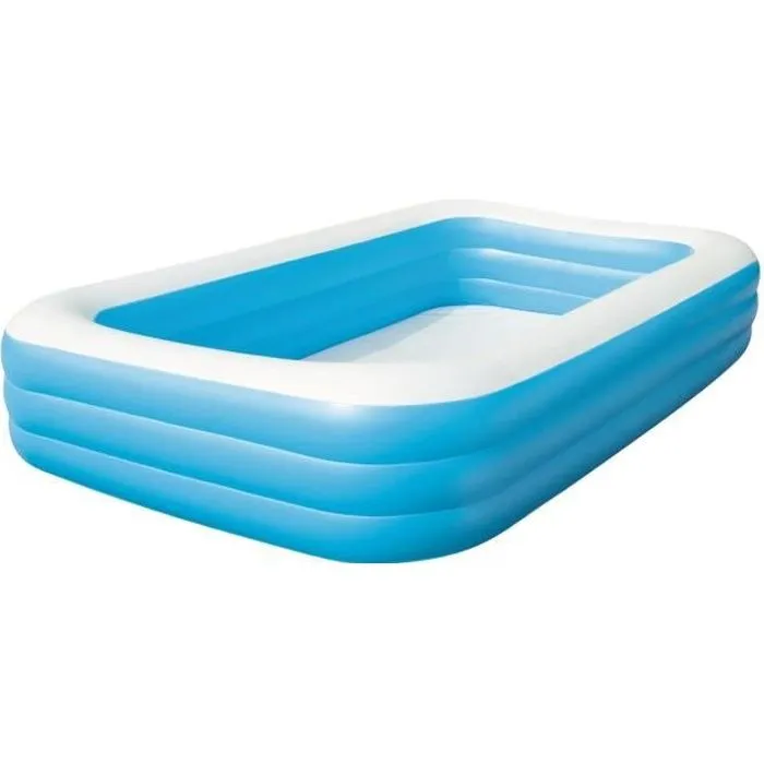 Piscine gonflable de luxe pour enfant et famille - BESTWAY - Rectangulaire - 305x183x56 cm - Bleu-0