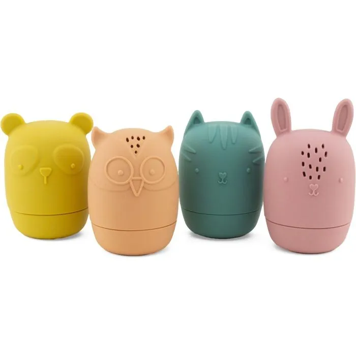 Jouets de bain - Ulysse - Animaux aspergeurs - Silicone - 4 pièces - Mixte-0