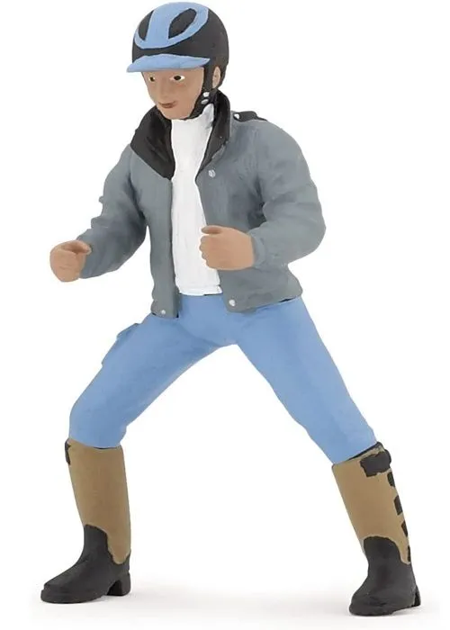 Figurine Jeune cavalier - PAPO - CHEVAUX, POULAINS ET PONEYS - Gris - Intérieur-5