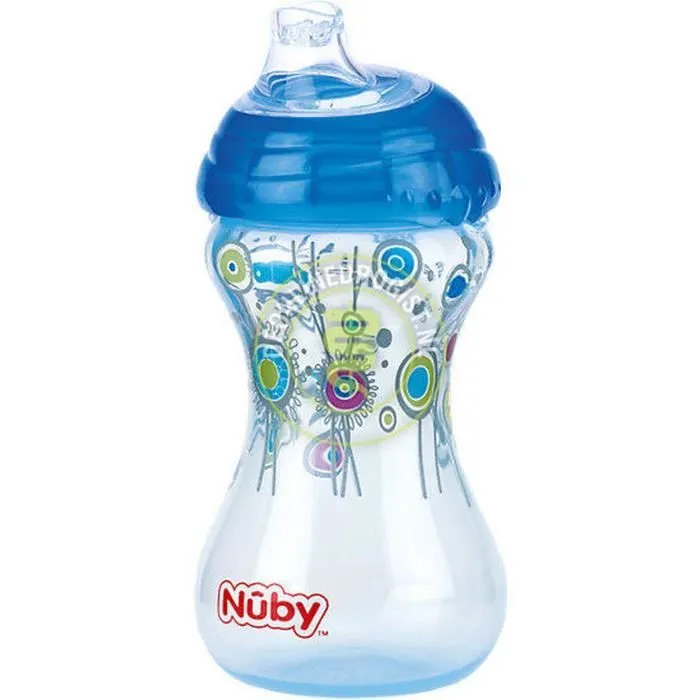 NUBY Gobelet anti-goutte Flip-It™ Designer Series – Bleu - 300ml - 12m+-0