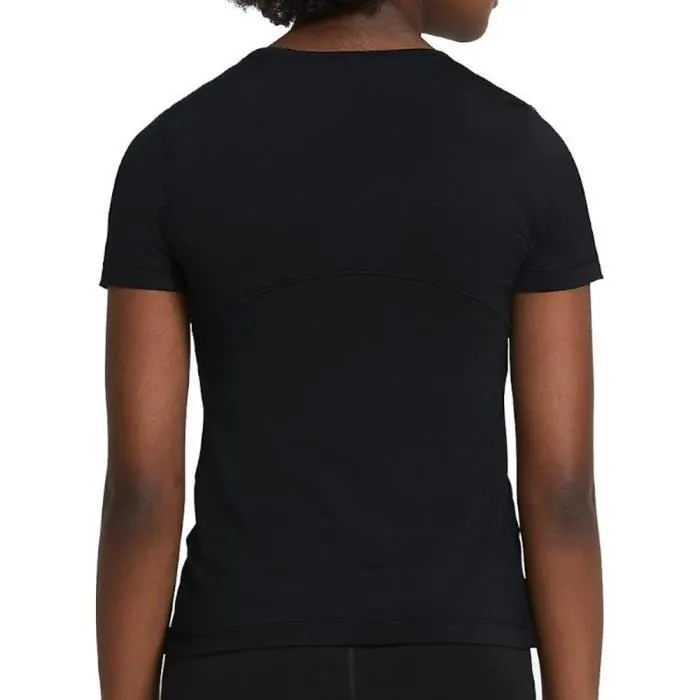 T-shirt Fille Nike Pro - Noir - Coupe ajustée - Col rond - Manches courtes-1