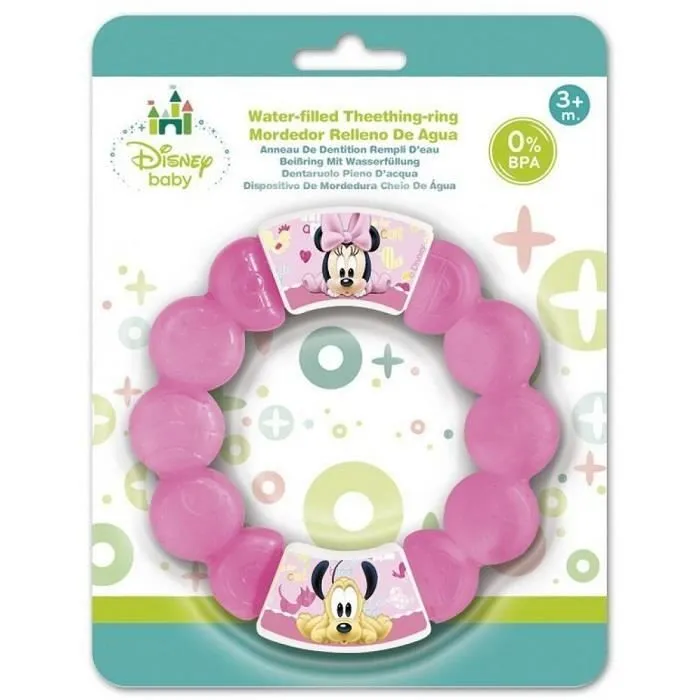 Anneaux de dentition bébé MINNIE disney * 0% BPA 3m+ (env. 12cm) * Mordant avec de l'eau pour bébé *-0