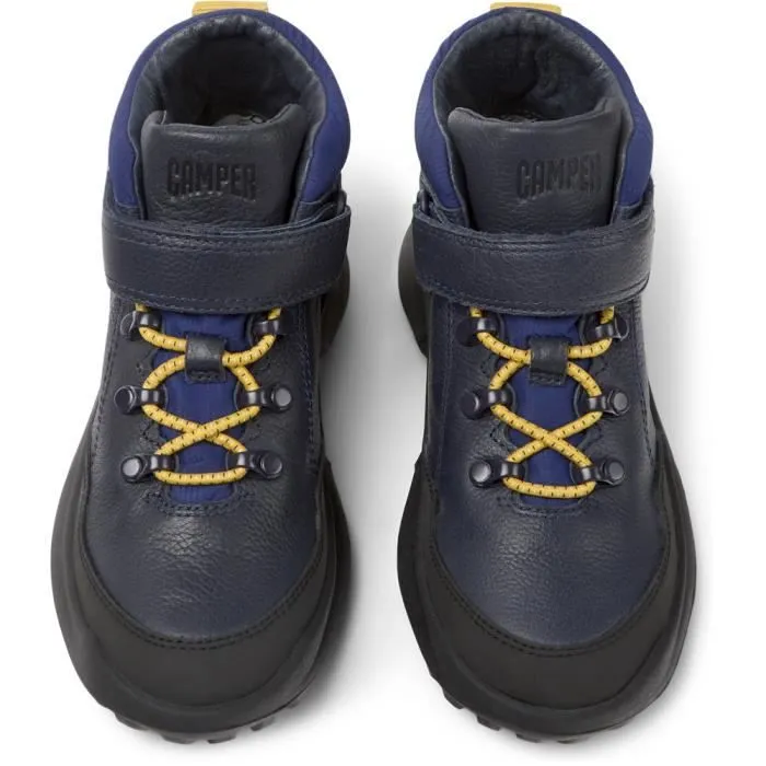 Bottines enfant - Camper - Crclr - Cuir - Bleu - Fermeture scratch-1