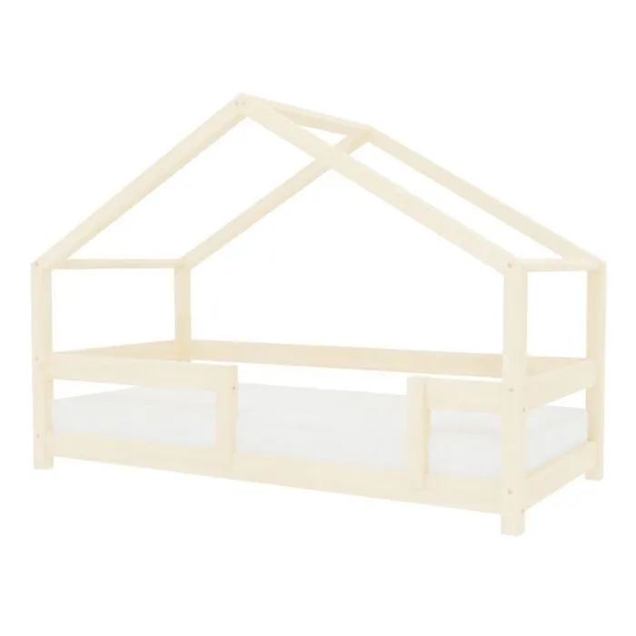 Lit cabane enfant LUCKY 80 x 160 bois naturel-0
