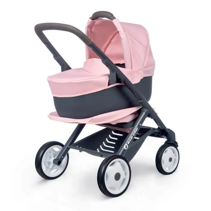 Bebeboutik SMOBY Bebe Confort Poussette Landau 3 en 1 pour Poupons et Poupees Roues Silencieuses et Multidirectionnelles