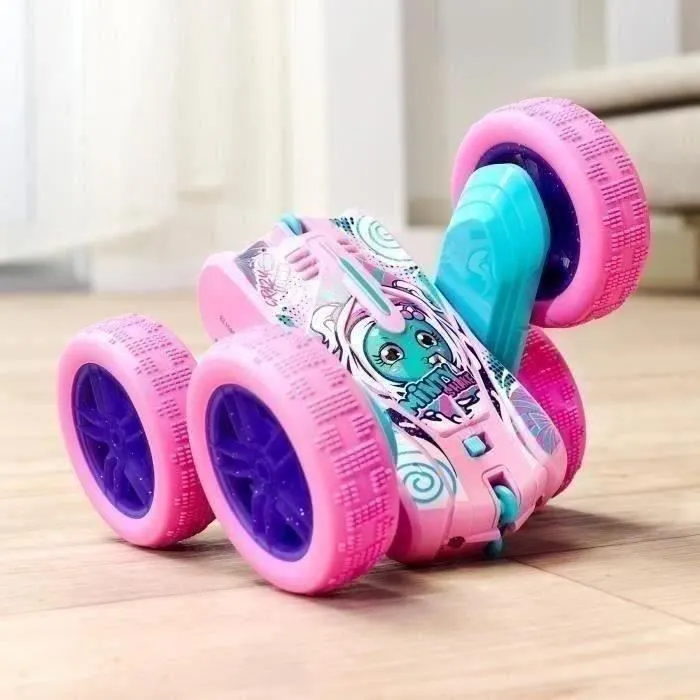 Dickie - Véhicule Radiocommandé 16 cm - Flippy Berry Shaker - Rotation 360° - Rose - Piles Incluses - Dès 6 ans-4