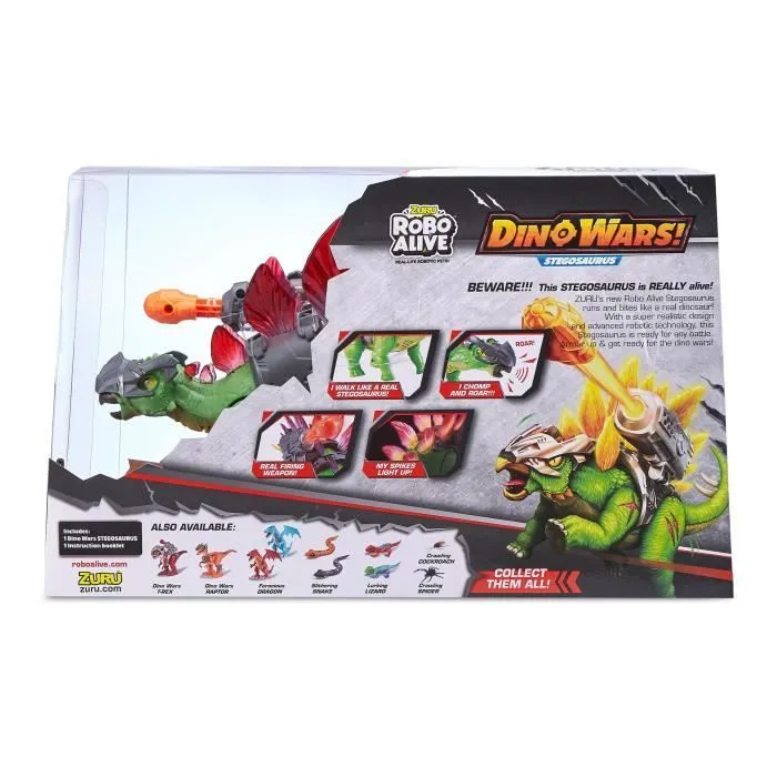 Dino Robotique - ZURU - Dino Wars Stegosaurus - Stégosaure Robo Alive avec armure, plaques lumineuses et pistolet-3