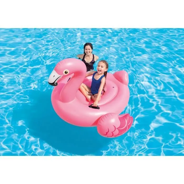 Bouée gonflable flamant rose - 142x137x97 cm-2
