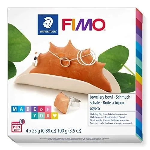 Kit de bricolage FIMO - STAEDTLER - 8025 DIY6 - 6 pièces - Couleurs sahara, cognac, nacre - Pour adultes-0