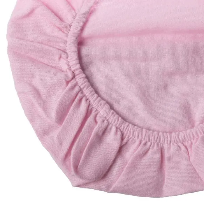 Draps housses - Homescapes - Lot de 2 - 100% coton - Rose - 70 x 140 cm-1