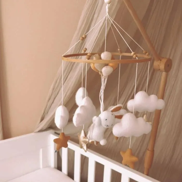 Set complet Mobile bébé lapin fait main-0