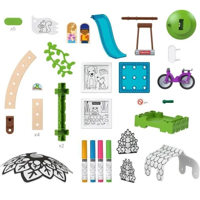 Kit de construction cabane d'arbre junior - Fisher-Price Wonder Makers - 30 pièces multicolores-1