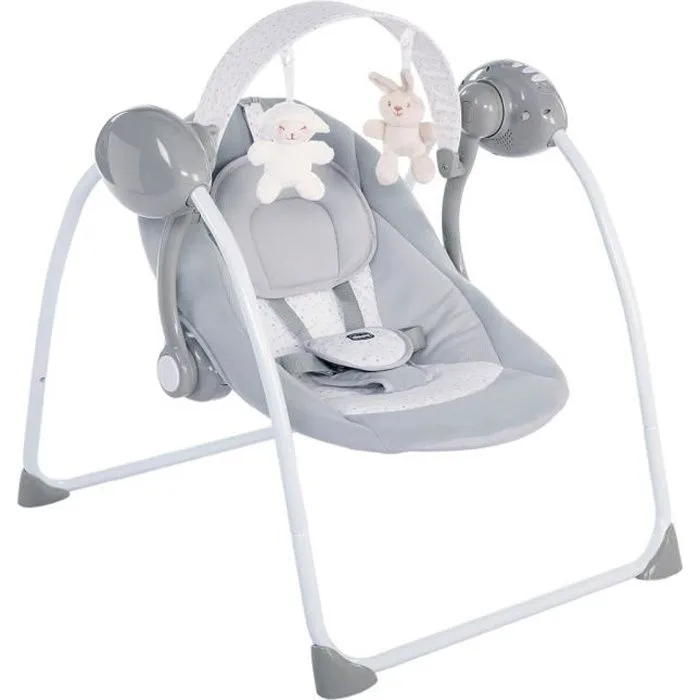 Balancelle Relax and Play - CHICCO - Gris - Balancement automatique - Barre de jeu - Siège rembourré-0