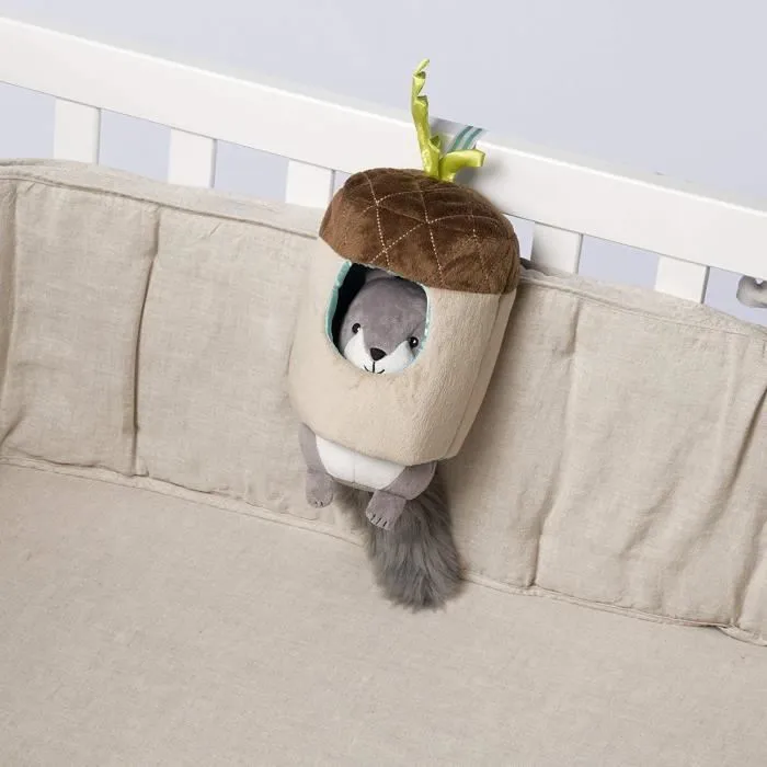 Jouet Musical Manhattan Toy Lullaby Soleil Tirer - Ecureuil en Peluche - Berceau - Marron-2