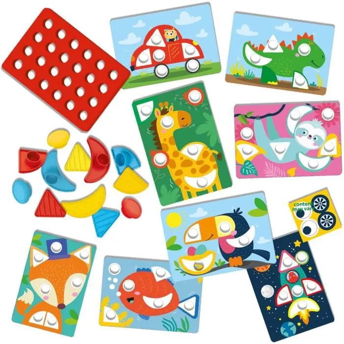 Jeu de mosaïques et formes My first - SES CREATIVE - Pour enfants dès 12 mois - Couleur verte et multicolore-0