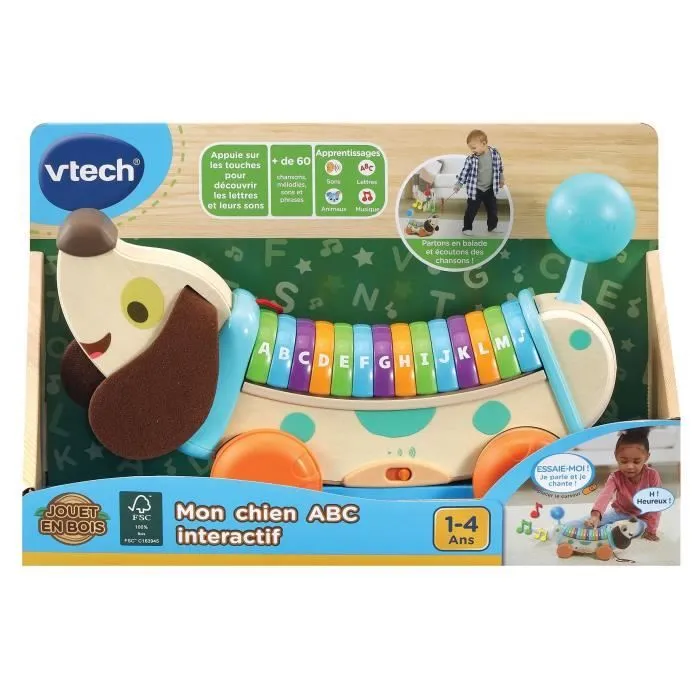 VTECH BABY - Play Green - Mon Chien ABC Interactif (Jouet Bois FSC®)-2