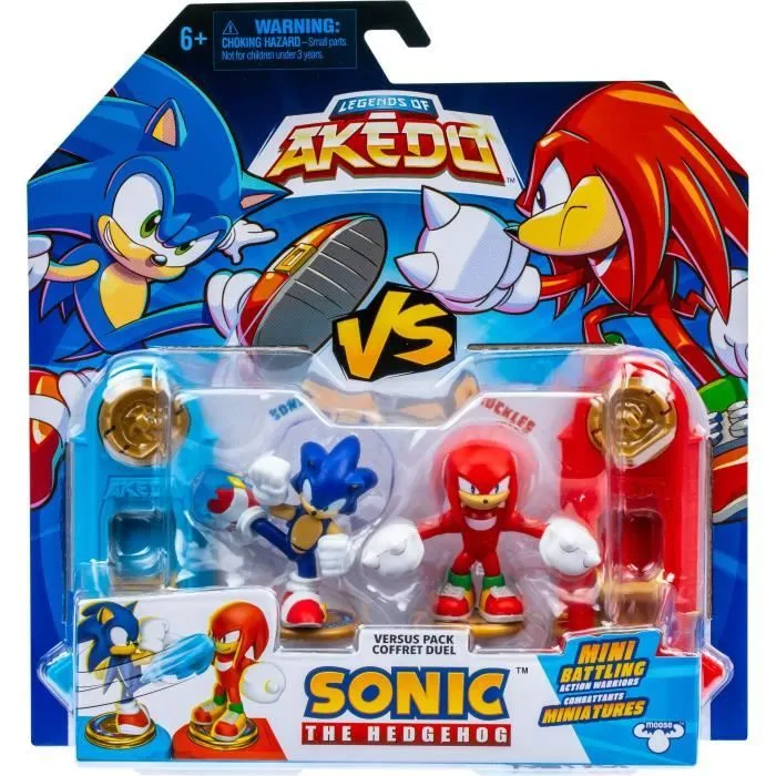 Duo de Figurines Sonic vs Knuckles - MOOSE TOYS - AKEDO - Pack de combat rapide, 2 figurines et contrôleurs inclus-0