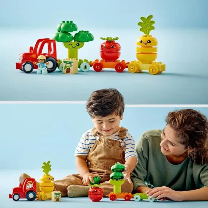 LEGO® DUPLO My First 10982 Le Tracteur des Fruits et Légumes, Jouet à Empiler et à Trier-5