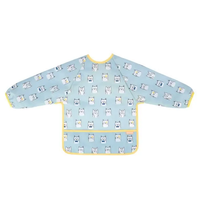 Badabulle Bavoir manche longues, Imperméable, Ajustable, 4 mois à 3 ans, Bleu-0
