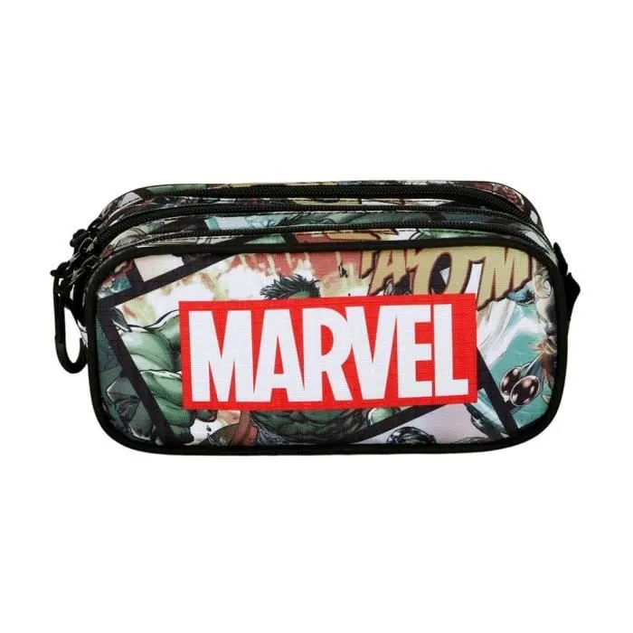 Trousse scolaire - Marvel - Avengers React - Multicolore - Taille Unique - 3 compartiments zippés-1