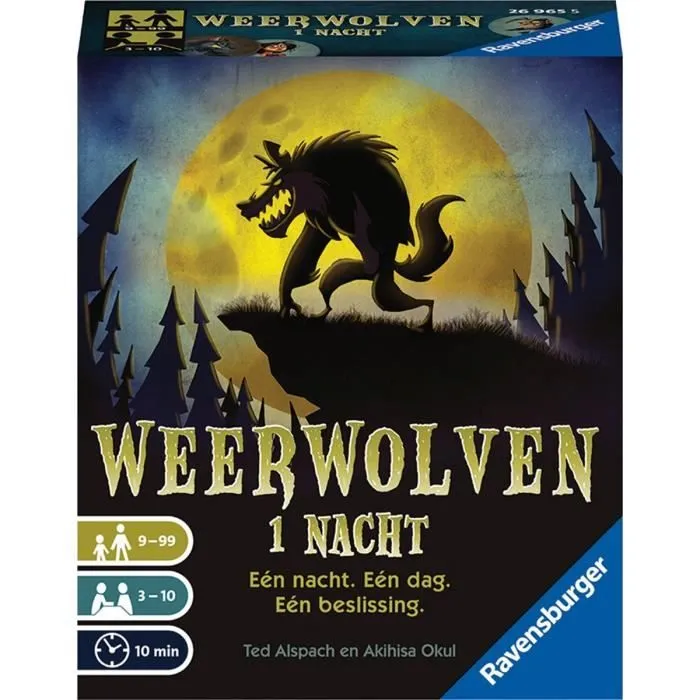 Jeu de société - RAVENSBURGER - Loup-garou 1 nuit - 8 joueurs ou plus - 30 min - Jeu d’ambiance-0