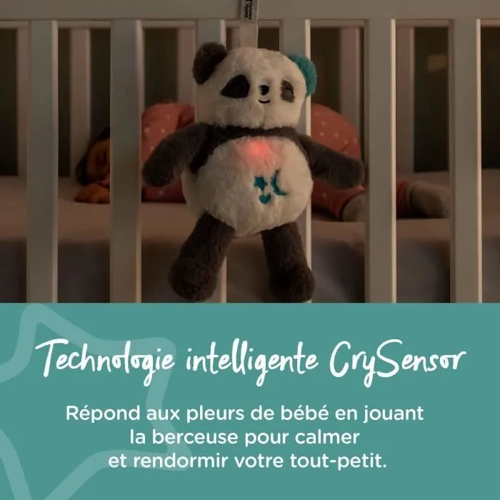 TOMMEE TIPPEE, Peluche veilleuse de luxe avec CrySensor, 6 sons apaisants, USB, lavable en machine, Pippo le Panda-3