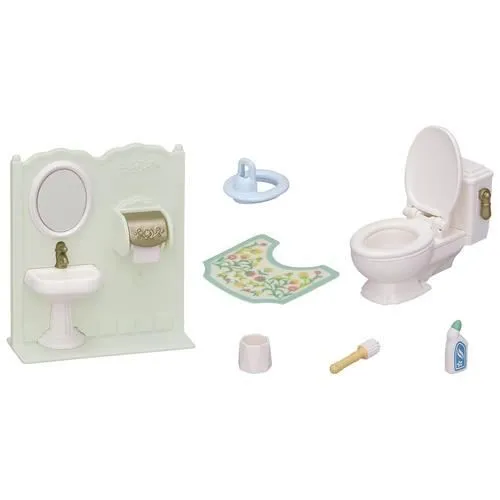 Jouet - SYLVANIAN FAMILIES - 5740 Les toilettes - Toilettes avec chasse d'eau et accessoires-1