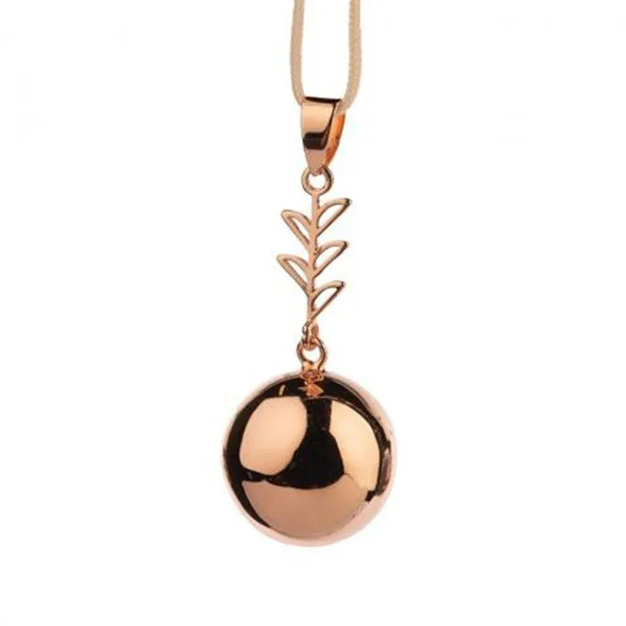 Bola de grossesse Collier - feuille d'or rose-0