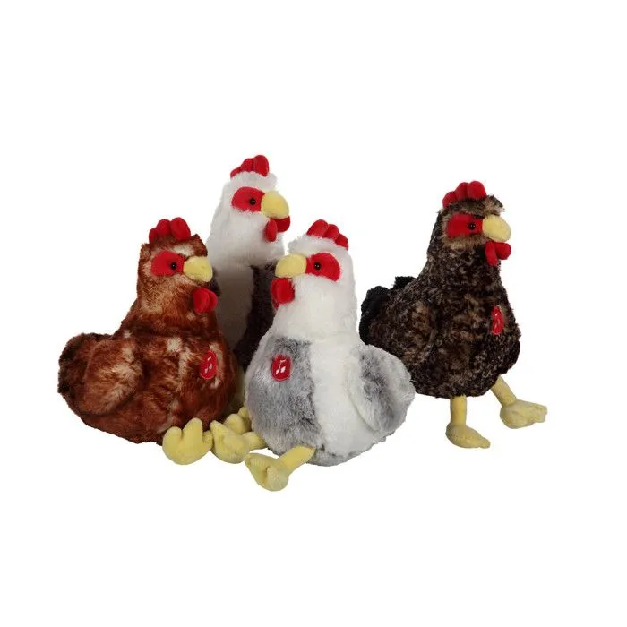 Gipsy Toys - Poule Sonore Grise & Blanche - 22 cm-2