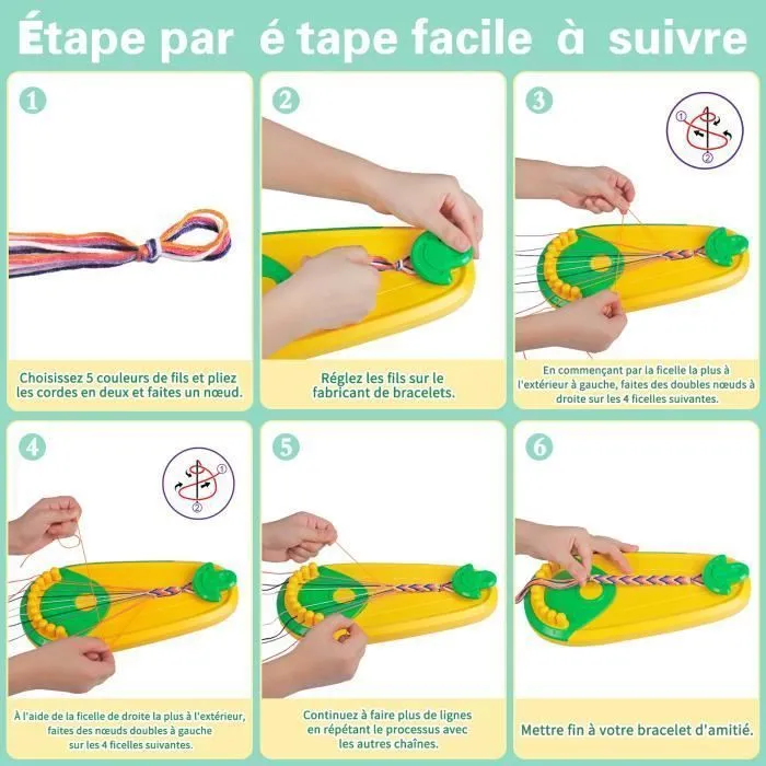 Kit Bracelet Fille, Kit d'artisanat de Bracelet d'amitié pour Filles 6-12 ans, DIY Kit Créatif Enfant Cadeau de Anniversaire-2