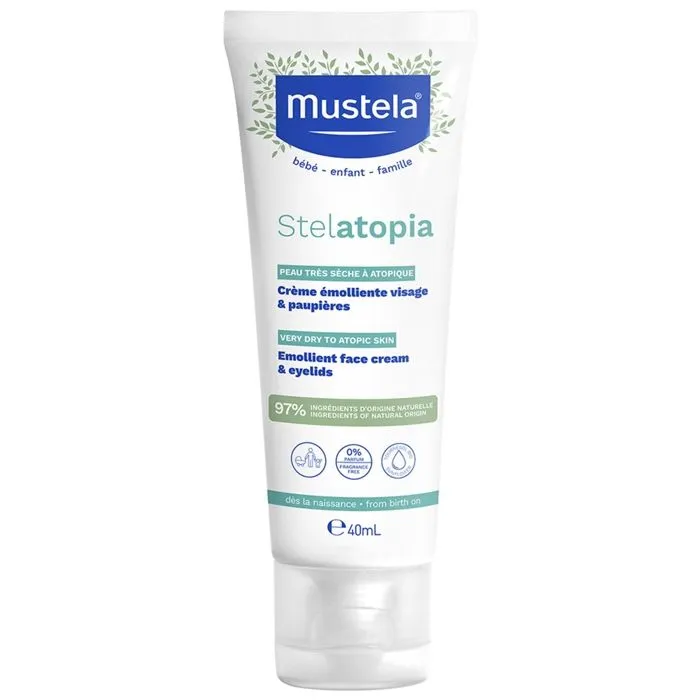 Crème Émolliente Visage - MUSTELA - Stelatopia - 40ml - Anti-rougeurs - Peaux sensibles-0