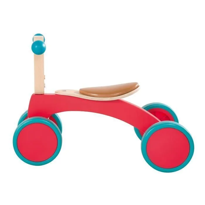 Draisienne sans Pédale ROBA pour Enfants de 1 à 3 Ans - Vélo en Bois à 4 Roues Caoutchoutées - Rouge et Vert-2