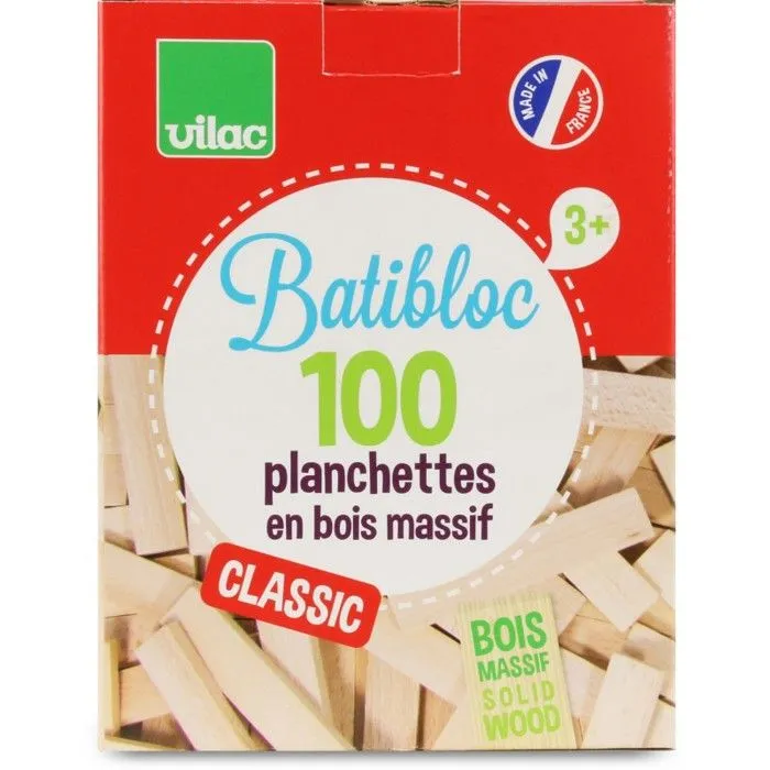 Jeu de construction - VILAC - BATIBLOC - Petit bâtisseur naturel - 100 pièces-1