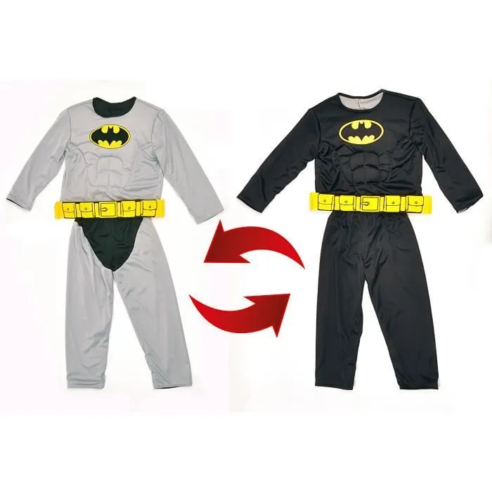 Costume déguisement garçon - CIAO - Batman 2-en-1 - Muscles rembourrés - Taille 10-12 ans - Réversible-2