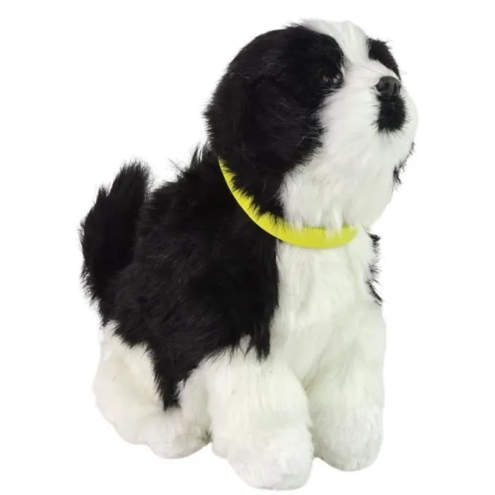 Peluche chien interactif Border Collie aboie et remue la queue-0