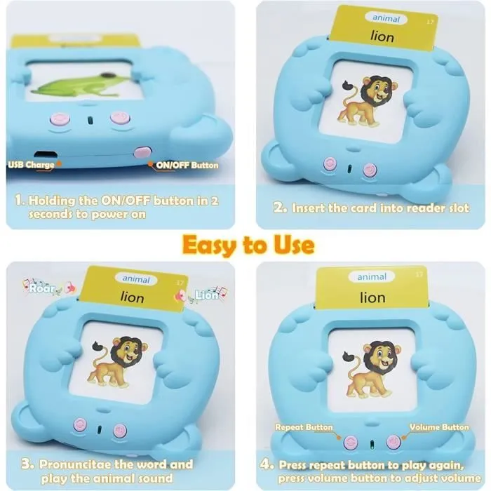 Cartes Flash Parlantes Anglais, Jeux éducatifs 1 2 3 4 5 6 Ans, Jouet Enfant Jouets d'apprentissage avec Cartes 112 Feuilles-1