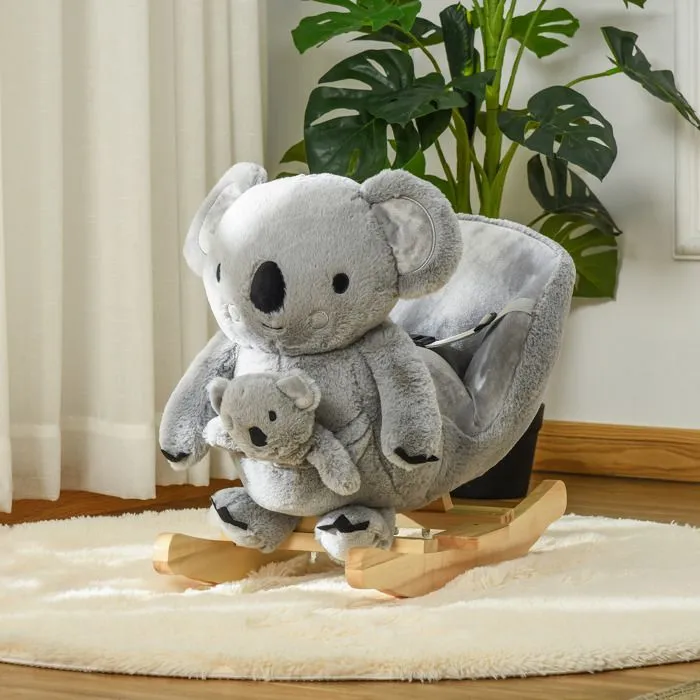 Jouet à bascule koala effet s 60x33x50cm Gris-2