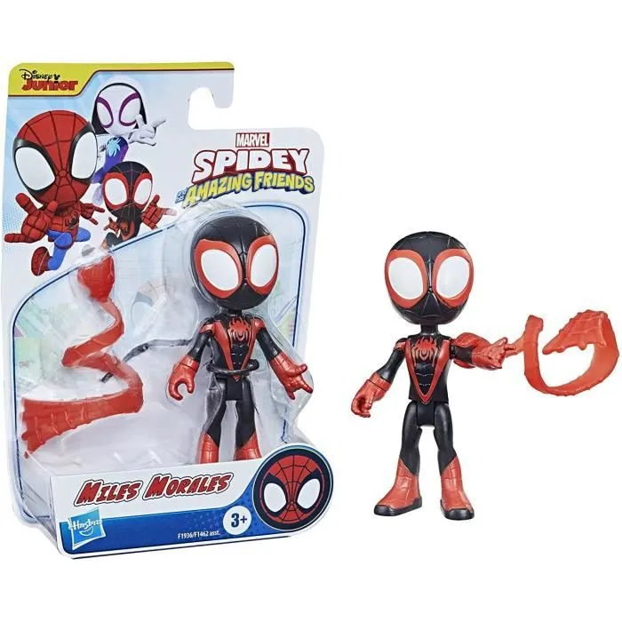 Marvel Spidey and His Amazing Friends - Figurine de héros Miles Morales de 10 cm - 1 accessoire - pour enfants dès 3 ans-0